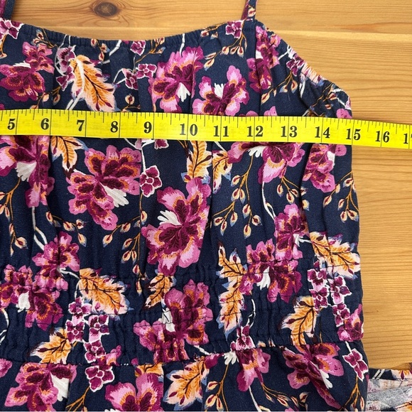 Old Navy | Floral Maxi Dress | Black and Pink Linen Blend Dress - Picture 11 of 12